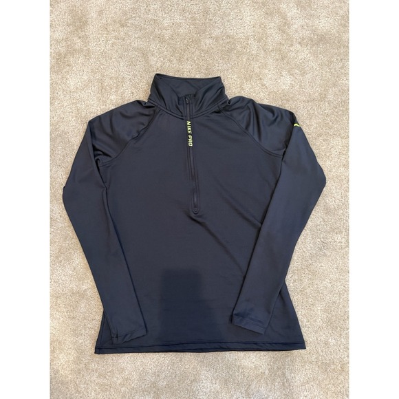 Nike Tops - Nike Pro Hyperwarm Quarter Zip Pullover Women's XL Black